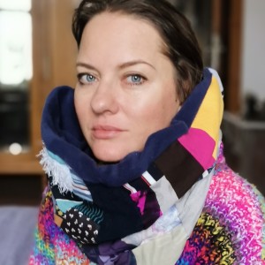 komin patchworkowy boho handmade kolorowy ciepły