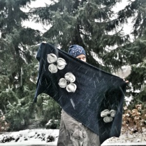 szal wełniany granat