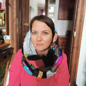 komin patchworkowy boho handmade kolorowy ciepły