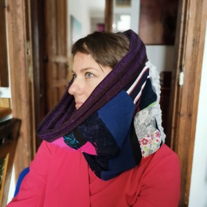 komin patchworkowy boho handmade kolorowy ciepły