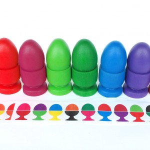 Układanka lewopólkulowa jajka 10/ Sorter kolorów jajka