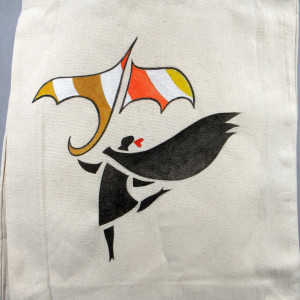 Torba malowana "Pani z Parasolem" bawełniana