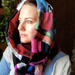 komin patchworkowy boho handmade kolorowy ciepły