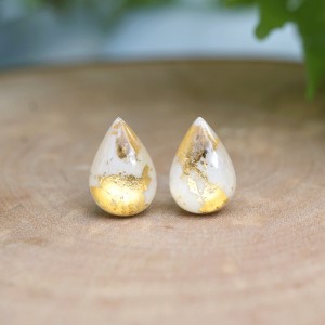 Kolczyki Łezki 24 K Złoto Srebro 925