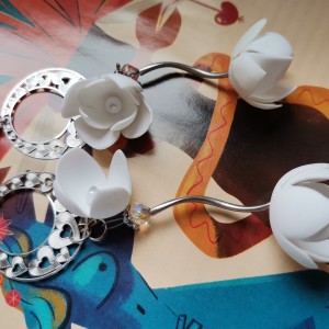 kolczyki wiszące etno kwiatowe boho