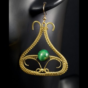 Kwarc Mosiężne kolczyki z kuleczkami kwarcowego tygrysiego oka, ręcznie wykonany, prezent dla niej, prezent dla mamy, prezent urodzinowy,