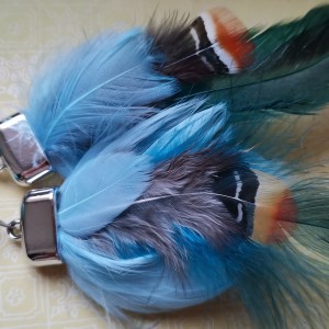 kolczyki wiszące etno pióra boho