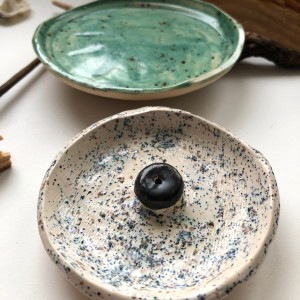 PALOLOPULI DUET podstaweczka pod kadzidełko wraz z talerzykiem