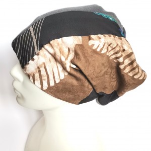 Czapka damska szyta patchworkowo smerfetka