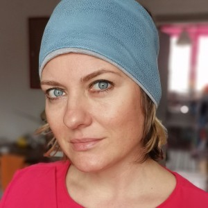 Szeroka opaska skóropodobna niebieska