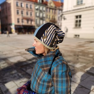 Czapka damska  patchworkowa