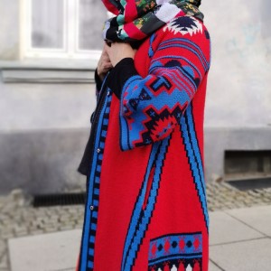 komin patchworkowy boho handmade kolorowy ciepły