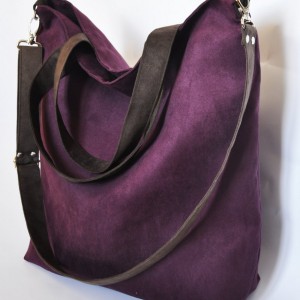 TORBA HOBO XXL - OBERŻYNA, BRĄZ