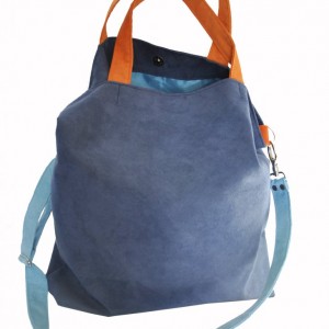 TORBA HOBO XXL - KOBALT, POMARAŃCZ, BŁĘKIT