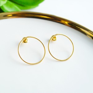 Kolczyki Koła BASIC Średnie Srebro 925 Złocone