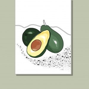 Awokado - grafika do kuchni lub jadalni, plik cyfrowy do pobrania, wydrukuj jak chcesz