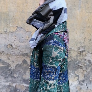 komin patchworkowy boho handmade kolorowy ciepły