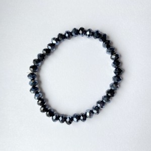 Bransoletka kolor hematyt na gumce.