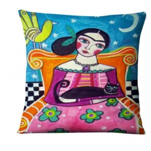 poszewka na poduszkę z wizerunkiem kobiety