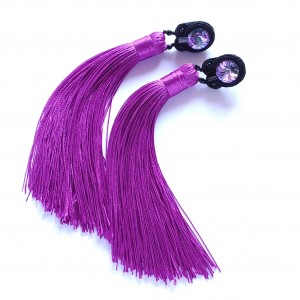 Fioletowe kolczyki sutasz z chwostami