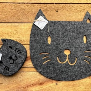 Podkładka filcowa KOTY - zestaw szary