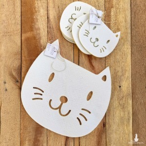 Podkładka filcowa KOTY - zestaw biały