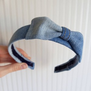 Jeansowa opaska na włosy