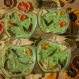 Ręcznie robiona świeca zielone jabłuszko