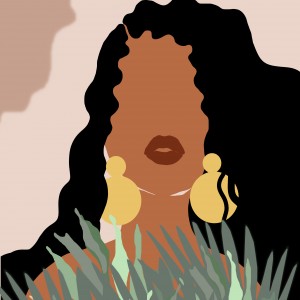 Grafika "Czarna kobieta", plik cyfrowy do pobrania, wydrukuj jak chcesz