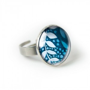 Delikatne listki pierścionek