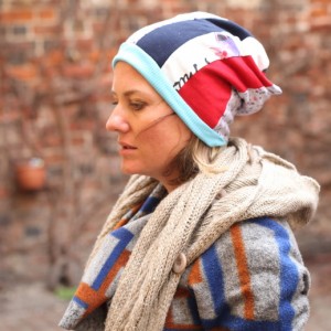 Czapka damska  patchworkowa