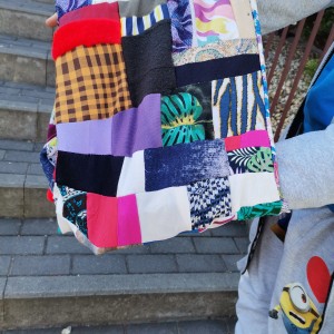 komin patchworkowy boho handmade kolorowy ciepły