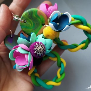 klipsy  kwiaty orient totalne szalenstwo