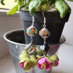 kolczyki wiszące etno boho