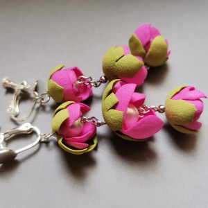 klipsy  kwiaty orient leciutkie