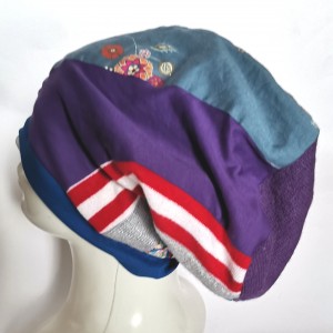 Czapka wiosenna patchworkowa smerfetka