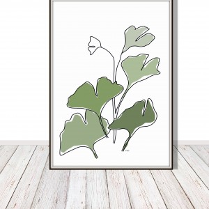 Miłorząb liście, grafika autorska, plik cyfrowy do pobrania, wydrukuj jak chcesz