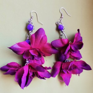 Kolczyki kwiatowe lekkie podwójne