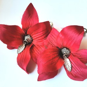 Klipsy etno boho kwiaty