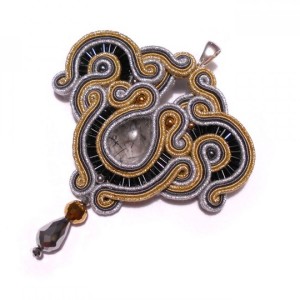 wisior sutasz kwarc z turmalinem