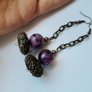 Kolczyki fioletowe orientalne