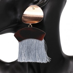 kolczyki boho etniczne szare