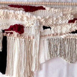 Bardzo duża szeroka makatka biel czerń bordo