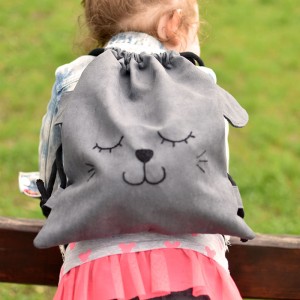 Plecak dziecięcy szary kotek