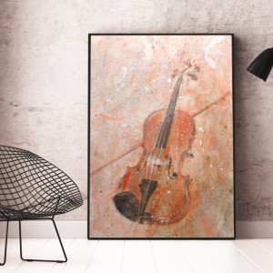 Skrzypce II, obraz malowany na płótnie