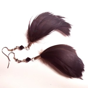 Kolczyki pióra czarne