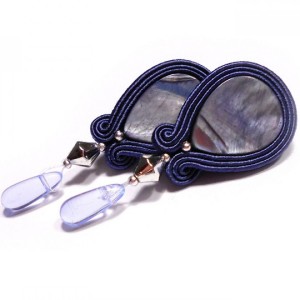 kolczyki sutasz granat ze srebrem na sztyftach