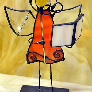 Aniołek witrażowy 3D bibliotekarka