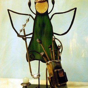 Aniołek witrażowy 3D golfiarz