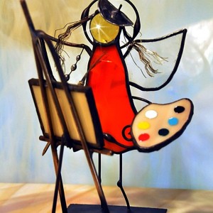 Aniołek witrażowy 3D  malarz/malarka